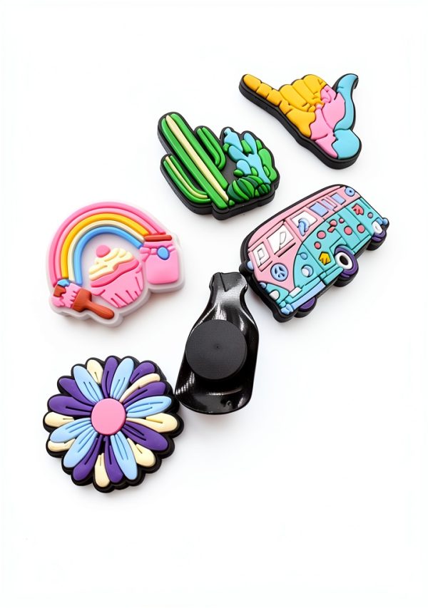 Shoe Charms PVC-50PCS-PINK Multi Color Set-3