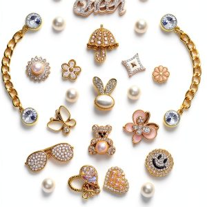 Golden Shoe Charms for Women-0