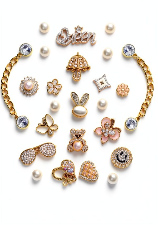Golden Shoe Charms for Women-0