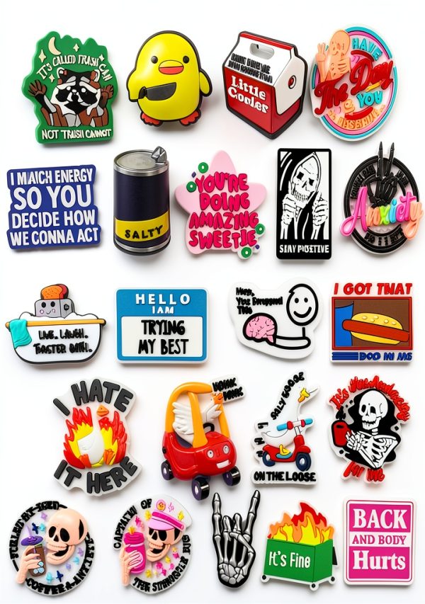 Funny Shoe Charms 24PC Pavo Waterproof PVC Unisex-0