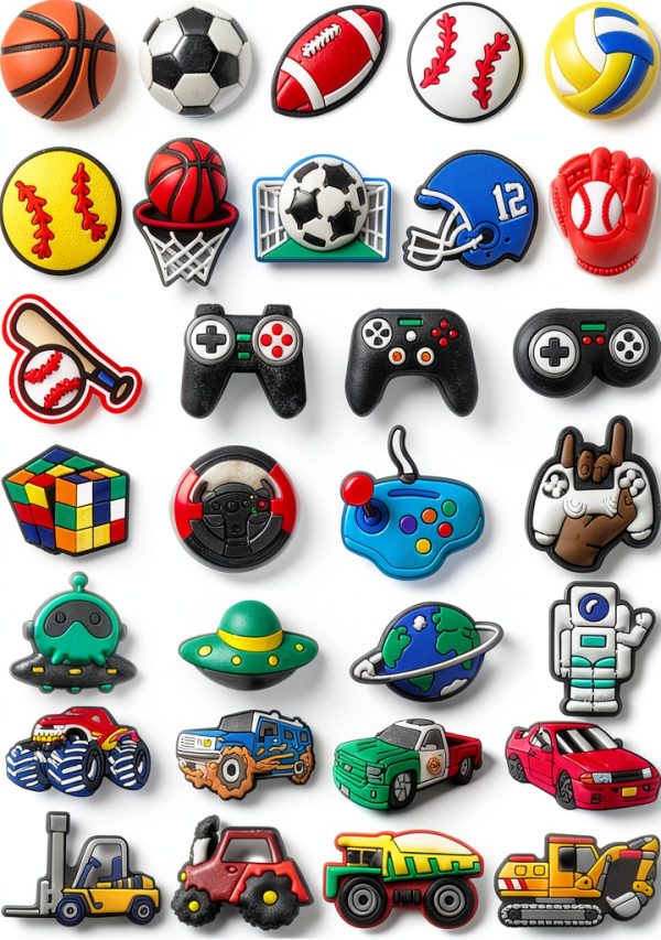 Sports Car Video Game Shoe Charms for Boys Girls-0