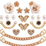 Bling Shoe Charms WAQYGZO Gold Alloy Set for Women-0