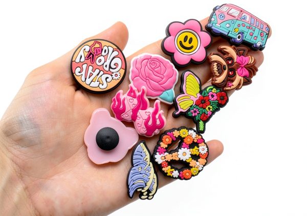Shoe Charms PVC-50PCS-PINK Multi Color Set-2