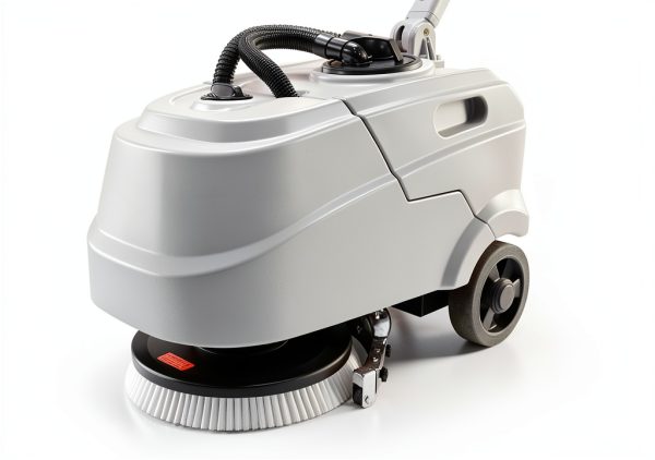 Foldable Walk Behind Floor Scrubber Machine, Hand Push Scrubber Machine, 17 L Sewage Tank, 180 RPM, Battery Powered for Office Restaurant Industrial Commercial-1
