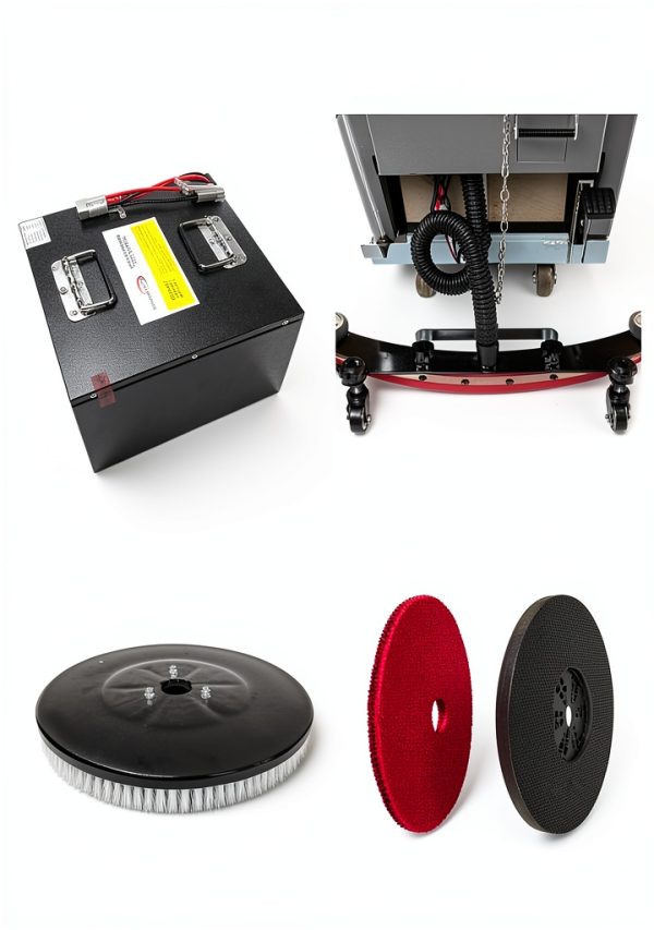 SUNMAX 22" Auto Floor Scrubber Dryer Walk‑Behind with LiFePO4 Battery-6