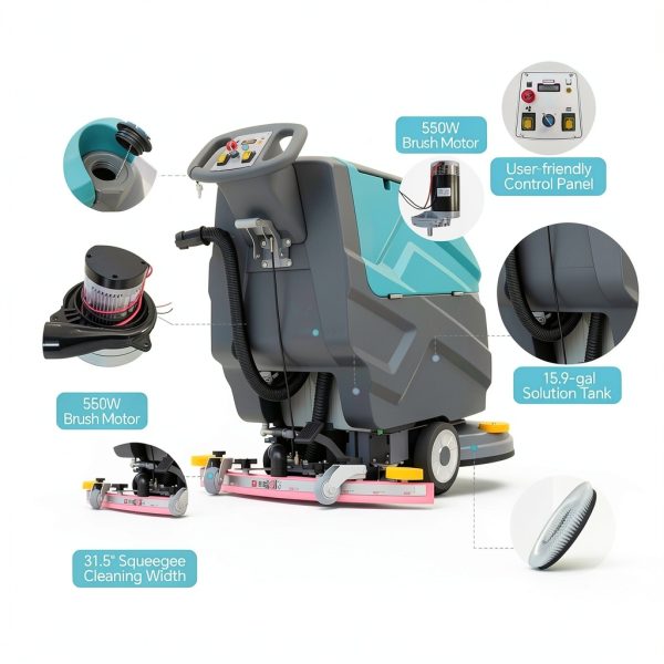 Walk Behind Commercial Floor Scrubber KARHDIR 22in Blue TSW-XDJ-C7-4