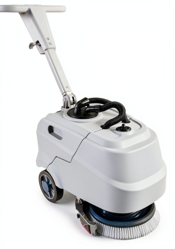 Foldable Walk Behind Floor Scrubber Machine, Hand Push Scrubber Machine, 17 L Sewage Tank, 180 RPM, Battery Powered for Office Restaurant Industrial Commercial-0