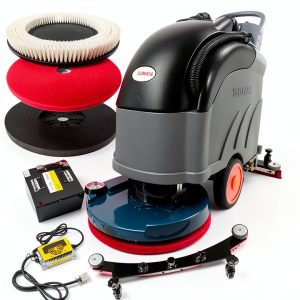 SUNMAX 22" Auto Floor Scrubber Dryer Walk‑Behind with LiFePO4 Battery-0